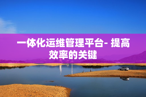 一體化運(yùn)維管理平臺(tái)- 提高效率的關(guān)鍵