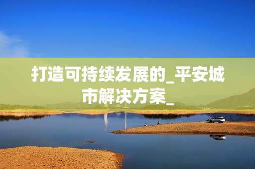打造可持續發展的_平安城市解決方案_