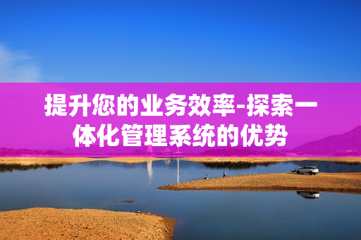 提升您的業(yè)務(wù)效率-探索一體化管理系統(tǒng)的優(yōu)勢